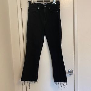 Zara cropped flare black jeans